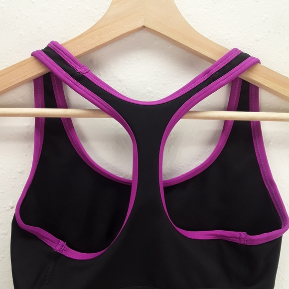 Champion Sports Bra Womens Medium Activewear Athletic Workout Running Black Pink - Picture 5 of 6